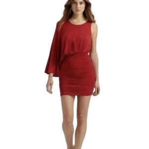 Bcbgmaxazia Red One Shoulder Dress Size Small